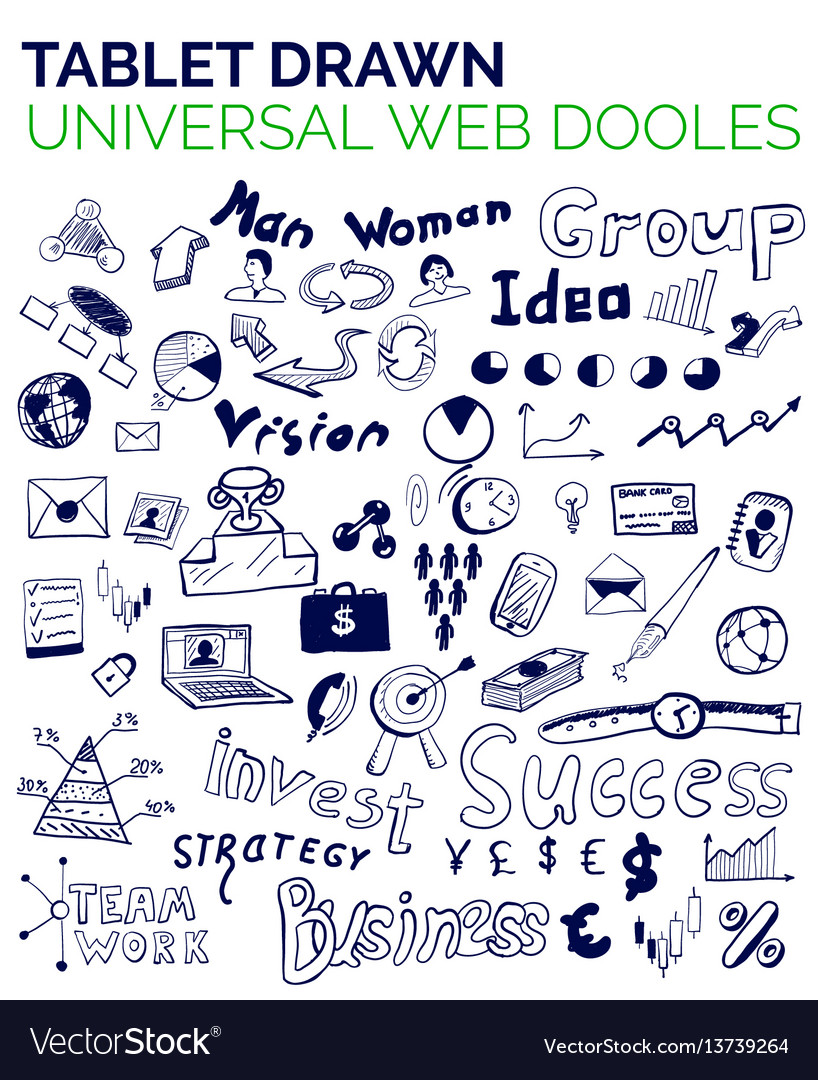 Mega collection of business web concepts hand vector image Mega collection of business web concepts hand