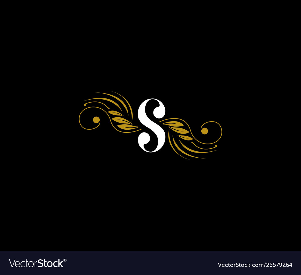 S letter floral elegant graceful ornament logo