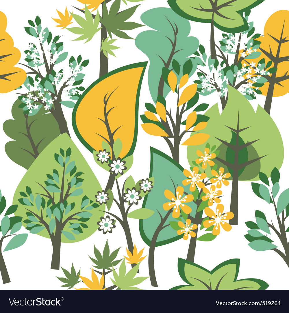 Seamless pattern with trees