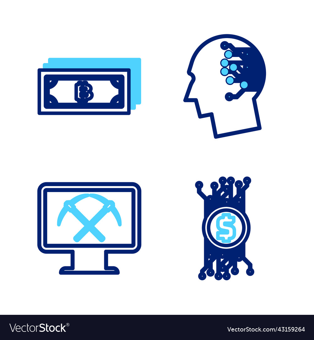 Set line cryptocurrency bitcoin in circuit mining vector image Set line cryptocurrency bitcoin in circuit mining