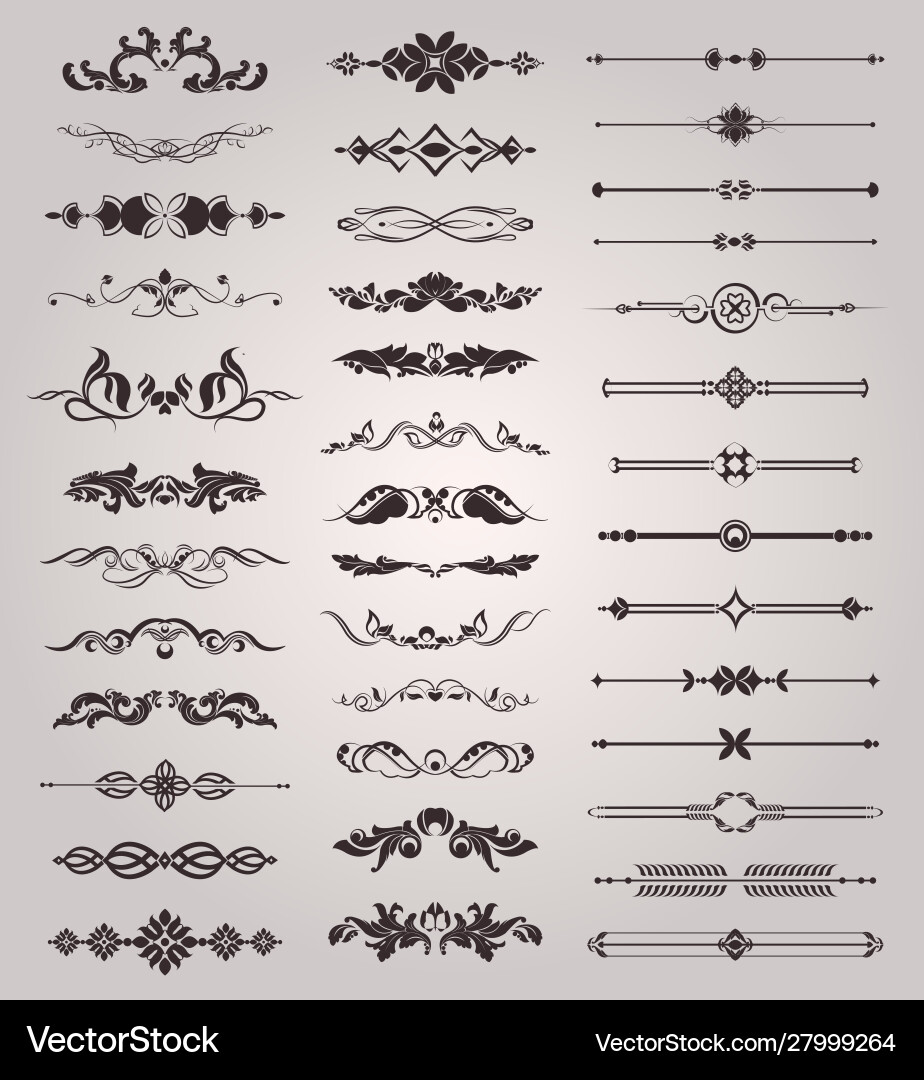 Set vintage elements for design border Royalty Free Vector