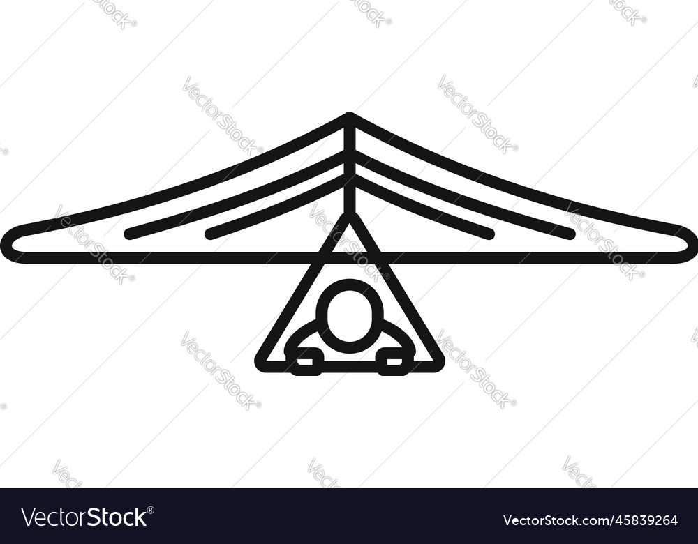 Skydiving fly icon outline hang glider Royalty Free Vector