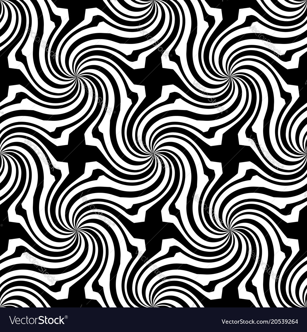 Sunburst seamless pattern with swirl wave