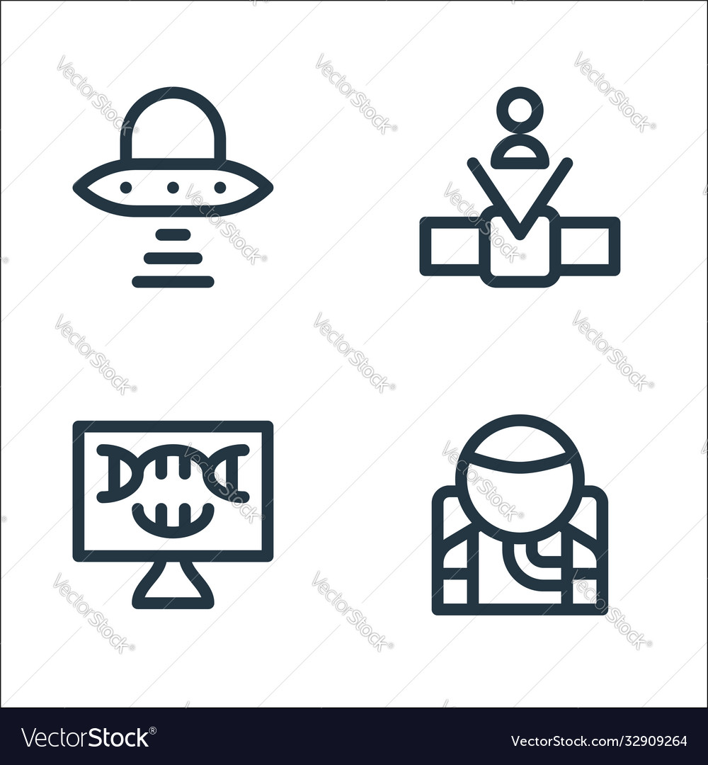 Technology future line icons linear set Vector Image Technology future line icons linear set