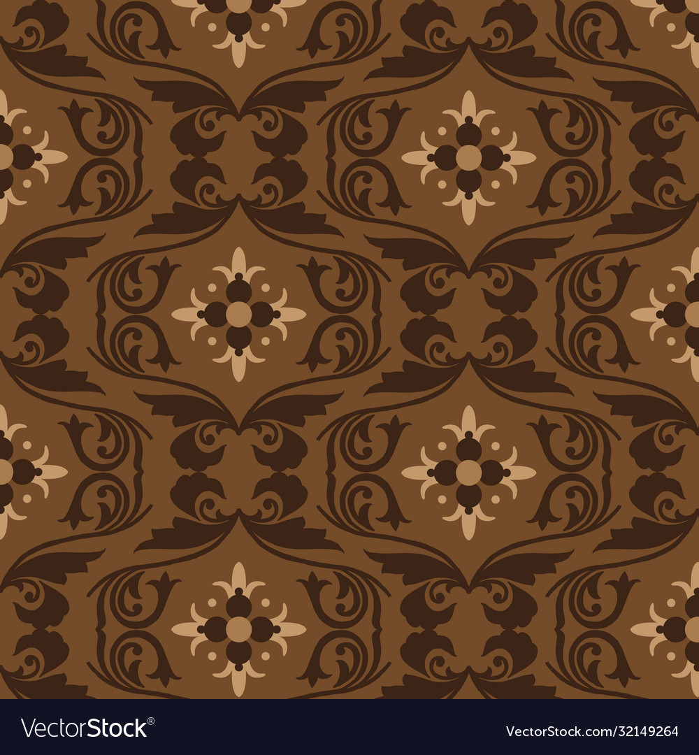 Unique flower pattern on central java batik vector image Unique flower pattern on central java batik