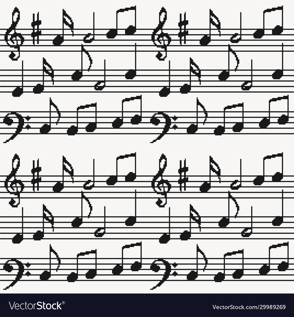 8-Bit Musical Notes Pattern