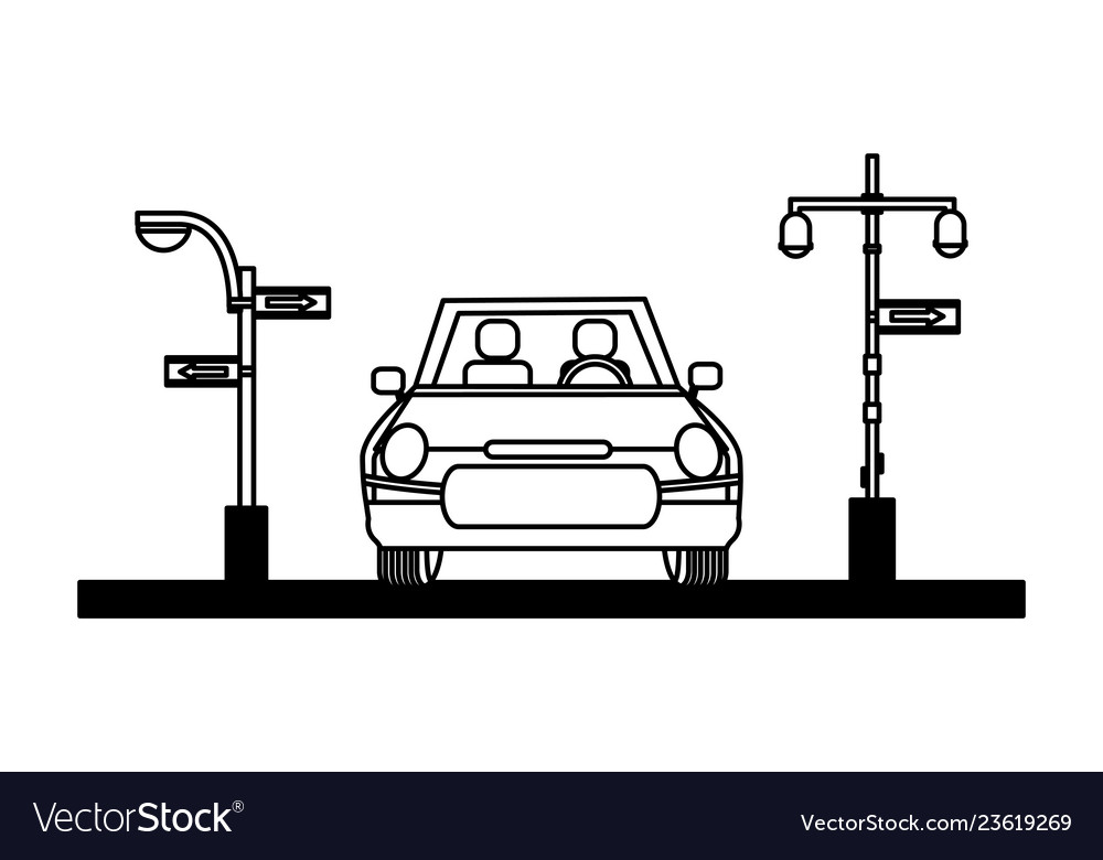 Car traffic light arrows sign