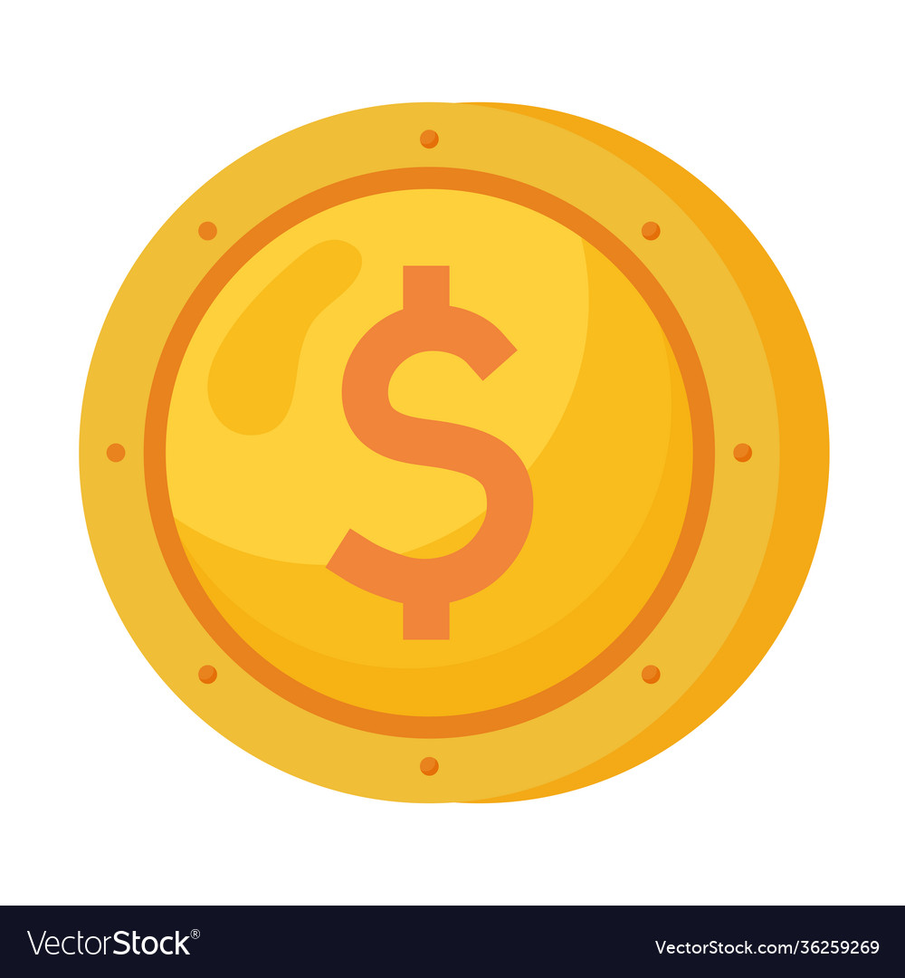 Coin money dollar isolated icon