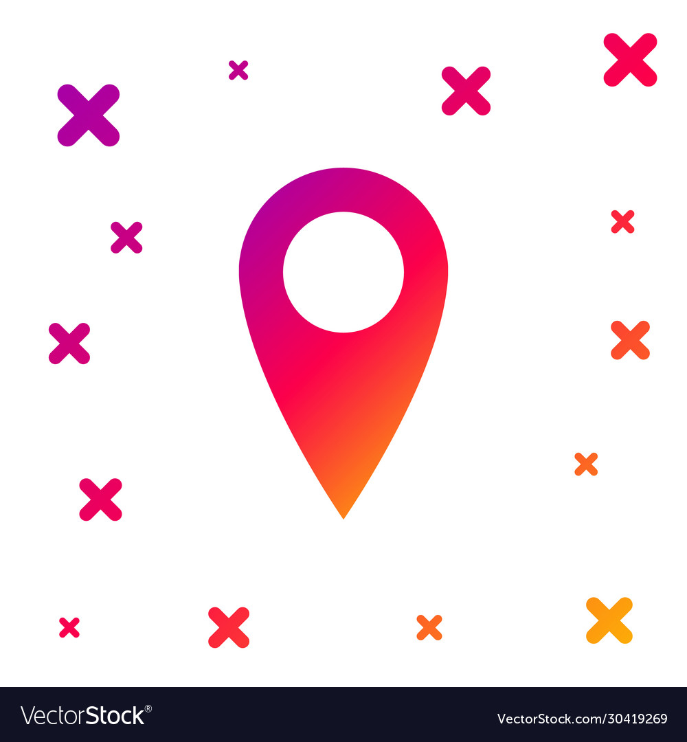 Color map pin icon on white background pointer