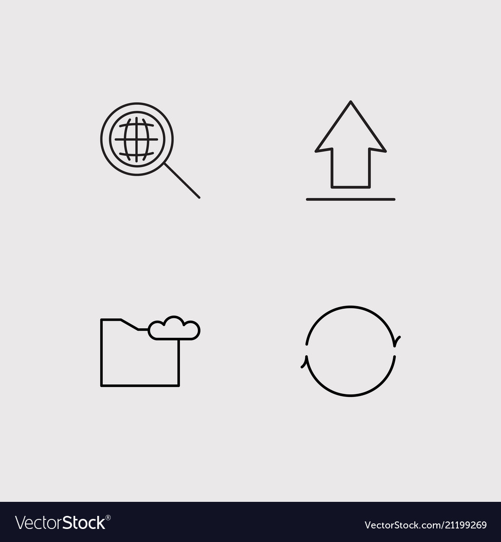 Data analytics simple linear icons set outlined