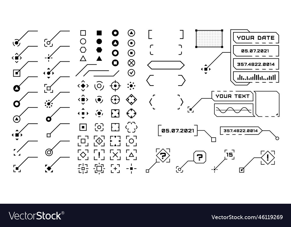 Digital HUD Tech Interface Elements