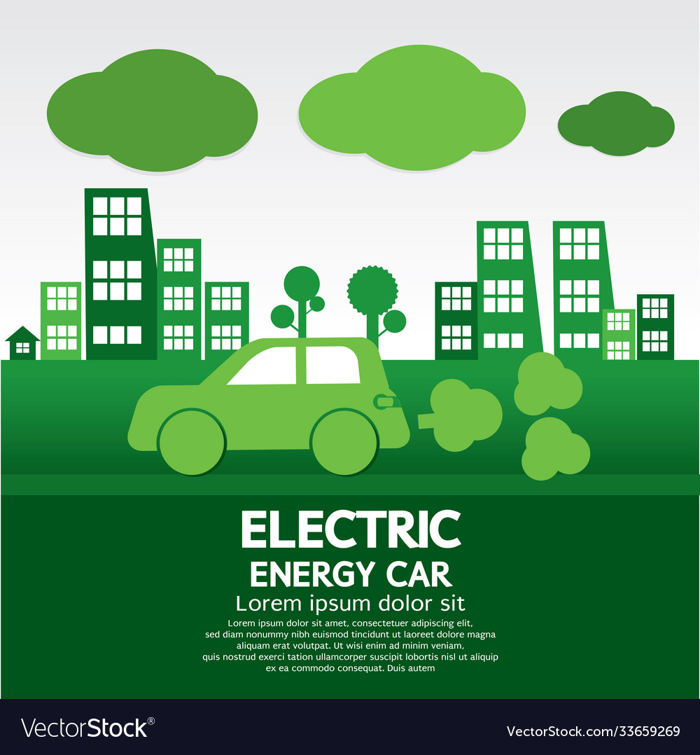 Elektro-Energie-Autobahn-Laufwerk in der Stadt eco vector image Elektro-Energie-Autobahn-Laufwerk in der Stadt eco