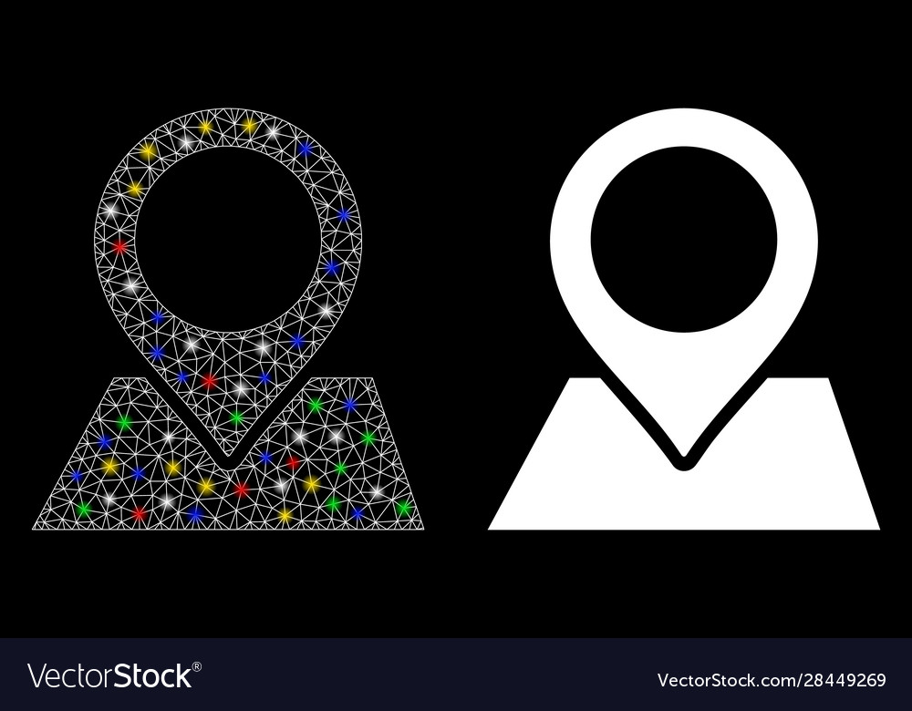 Flare mesh network map pointer icon with