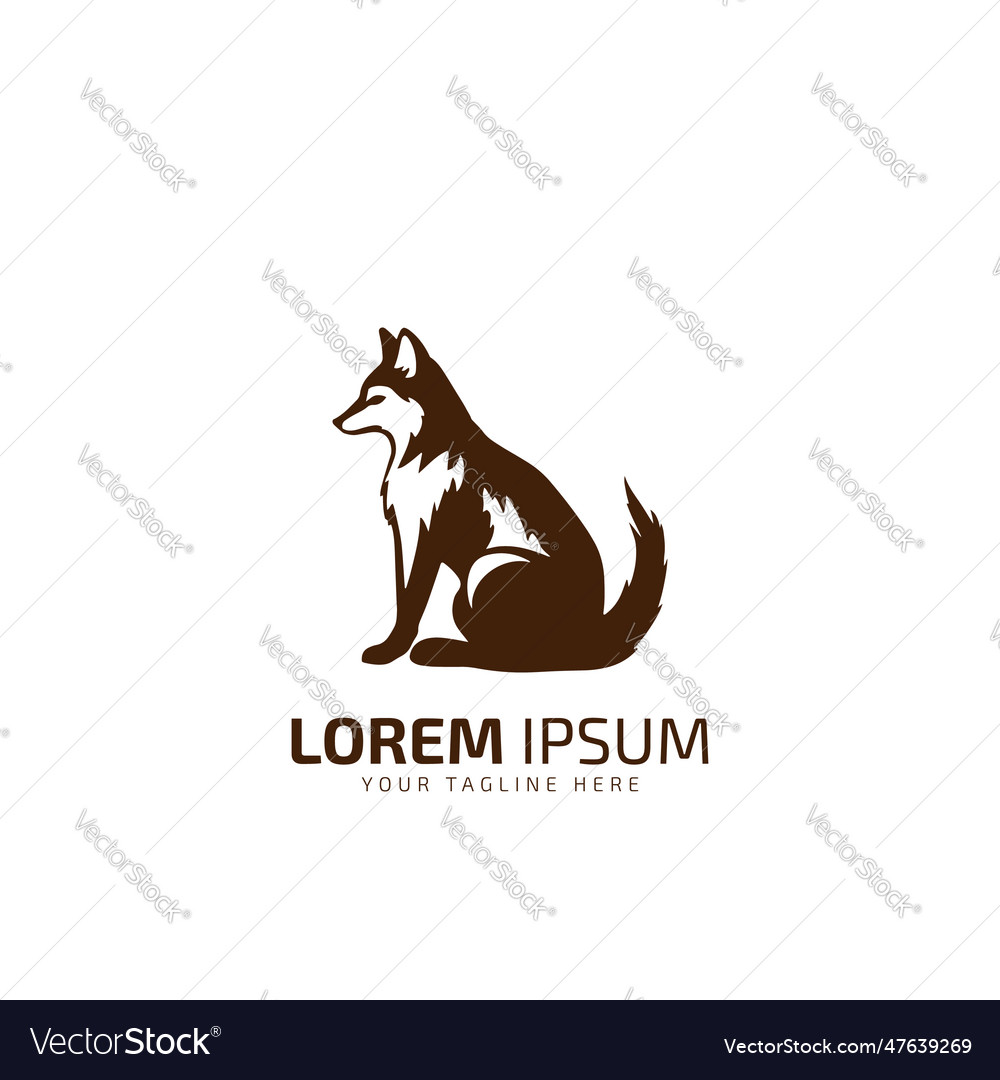 Fox design on white background logo or icon