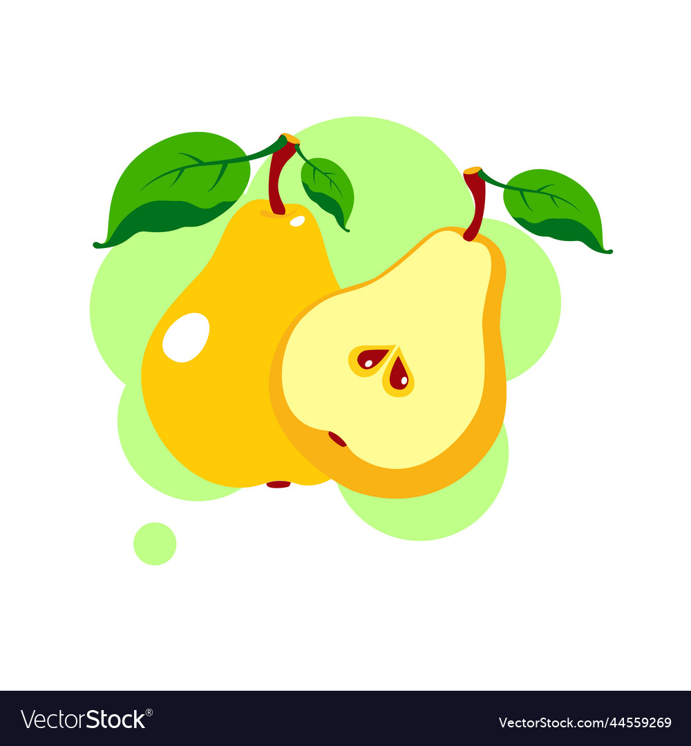 Fresh pear icon yellow isolated on white