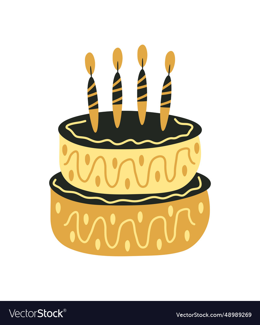 Happy new year cake Royalty Free Vector Image - VectorStock