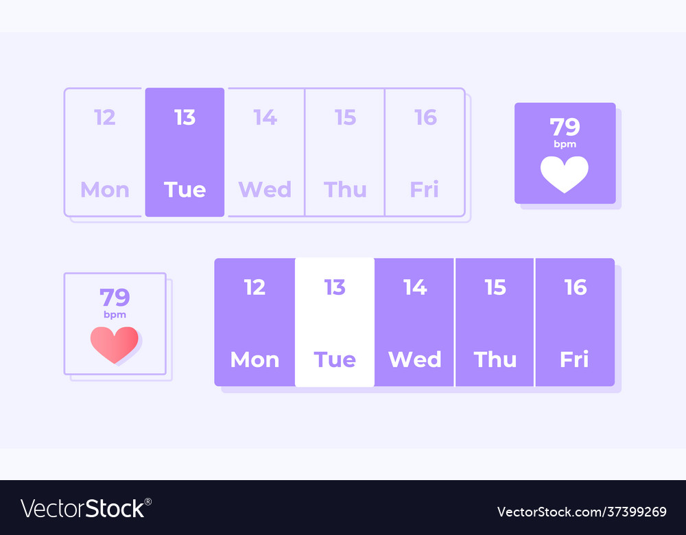 Health tracker app ui elements kit vector image Health tracker app ui elements kit