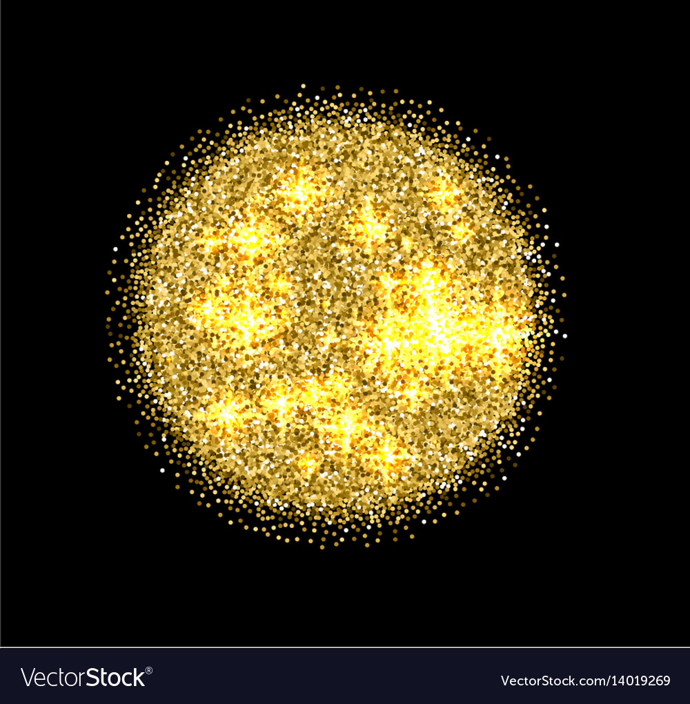 Isolated abstract round shape golden color shiny