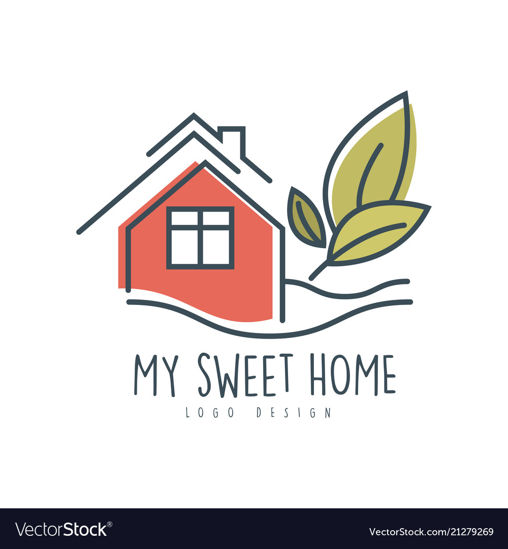 Download My sweet sweet home logo design ecologic home Vector Image