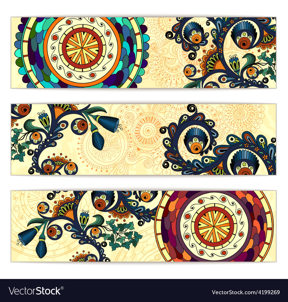 Paisley ethnic batik backgrounds Royalty Free Vector Image