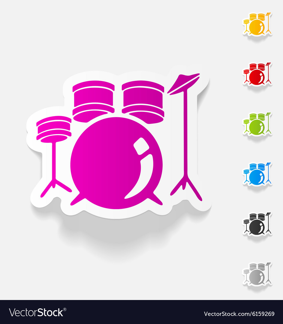 Realistic design element drum set