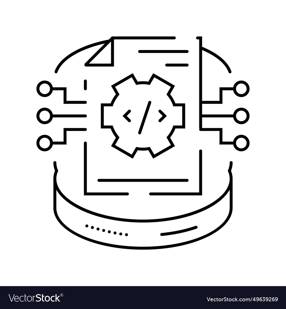 Schema development database line icon