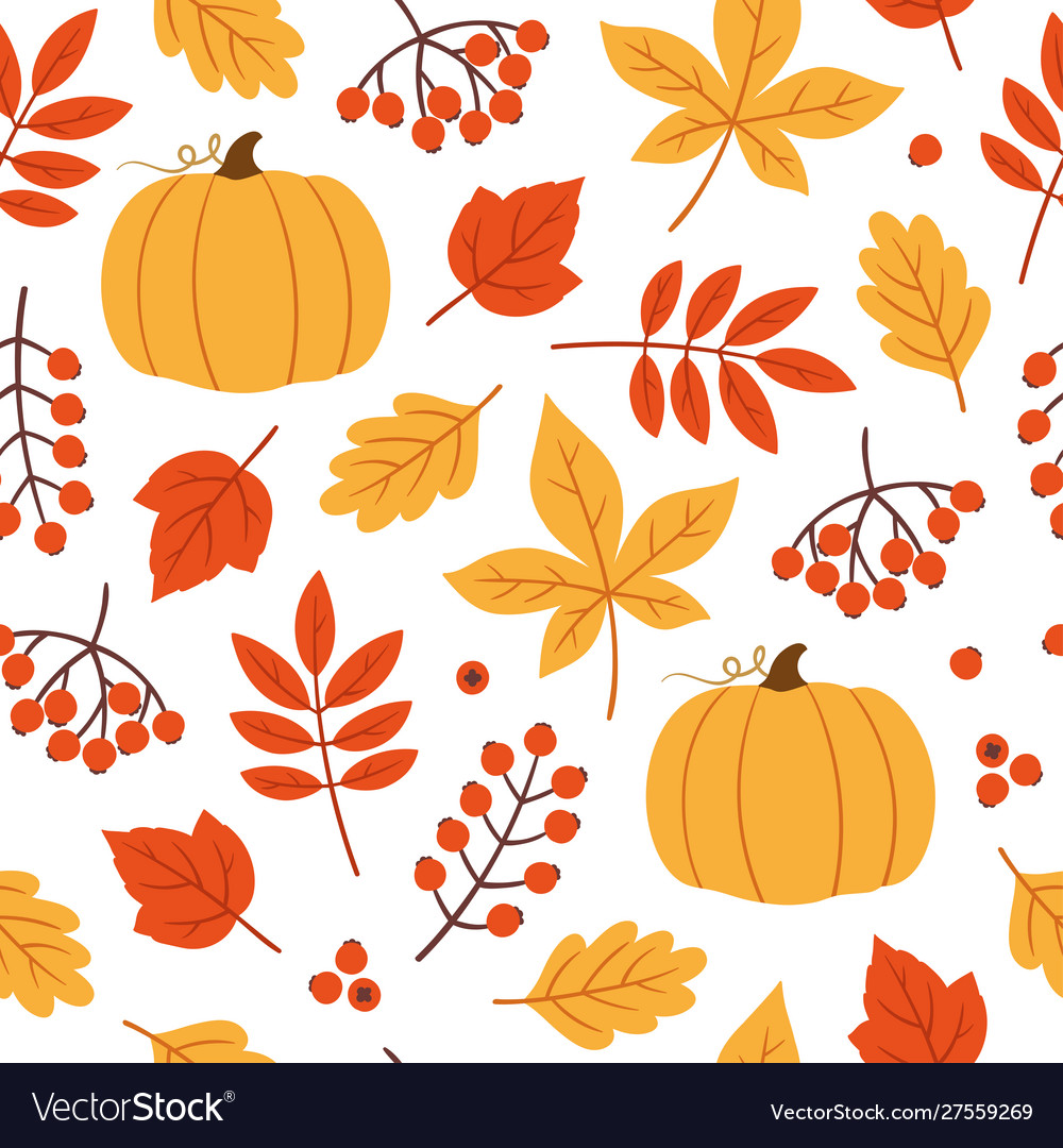 Seamless autumn element pattern
