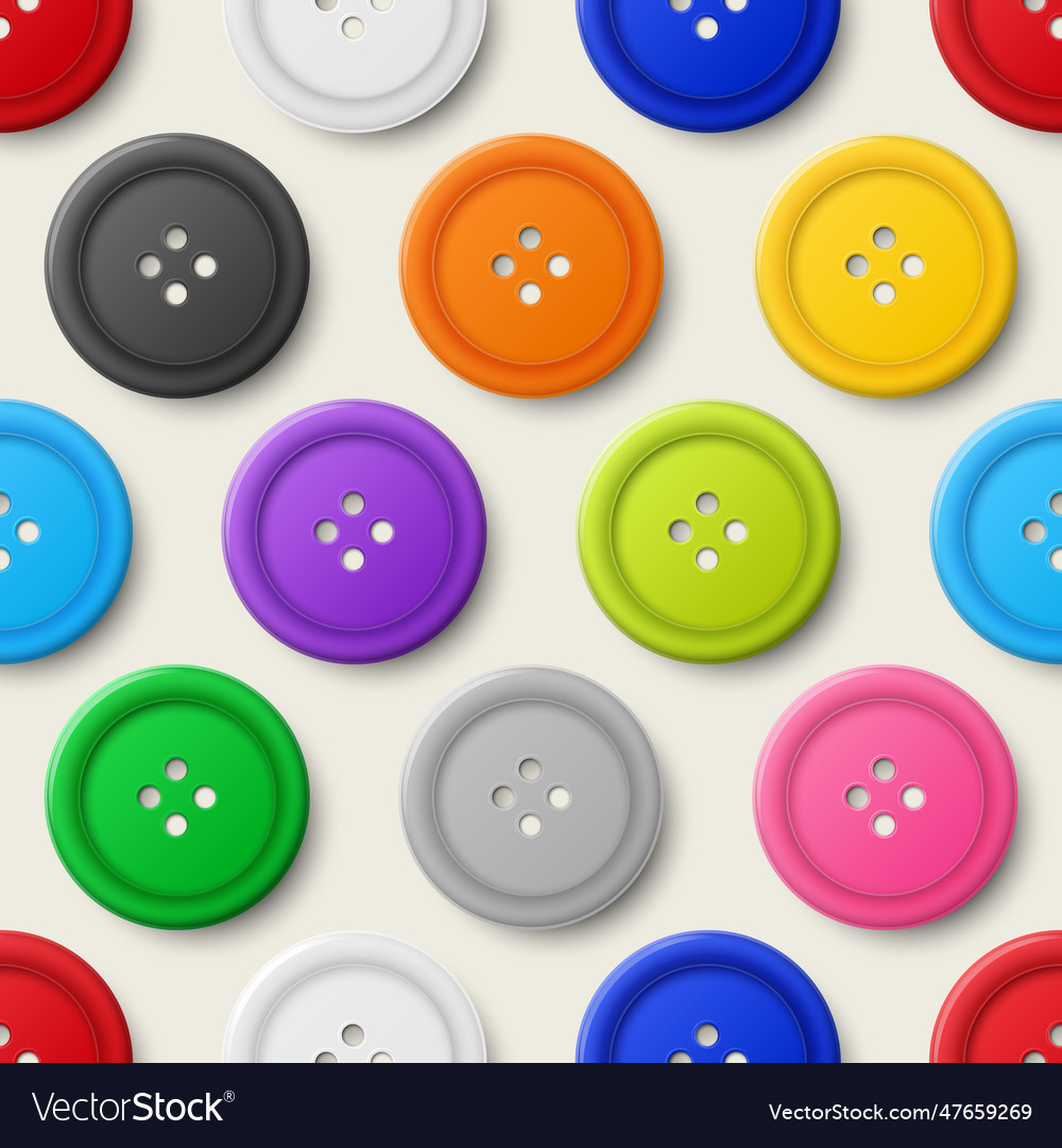 Seamless pattern with 3d realistic buttons Vector Image