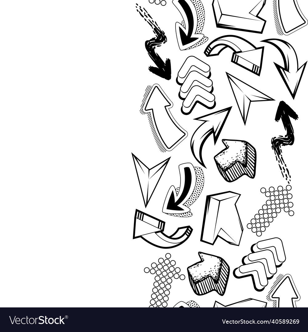 Seamless pattern with abstract graffiti arrows vector image Seamless pattern with abstract graffiti arrows