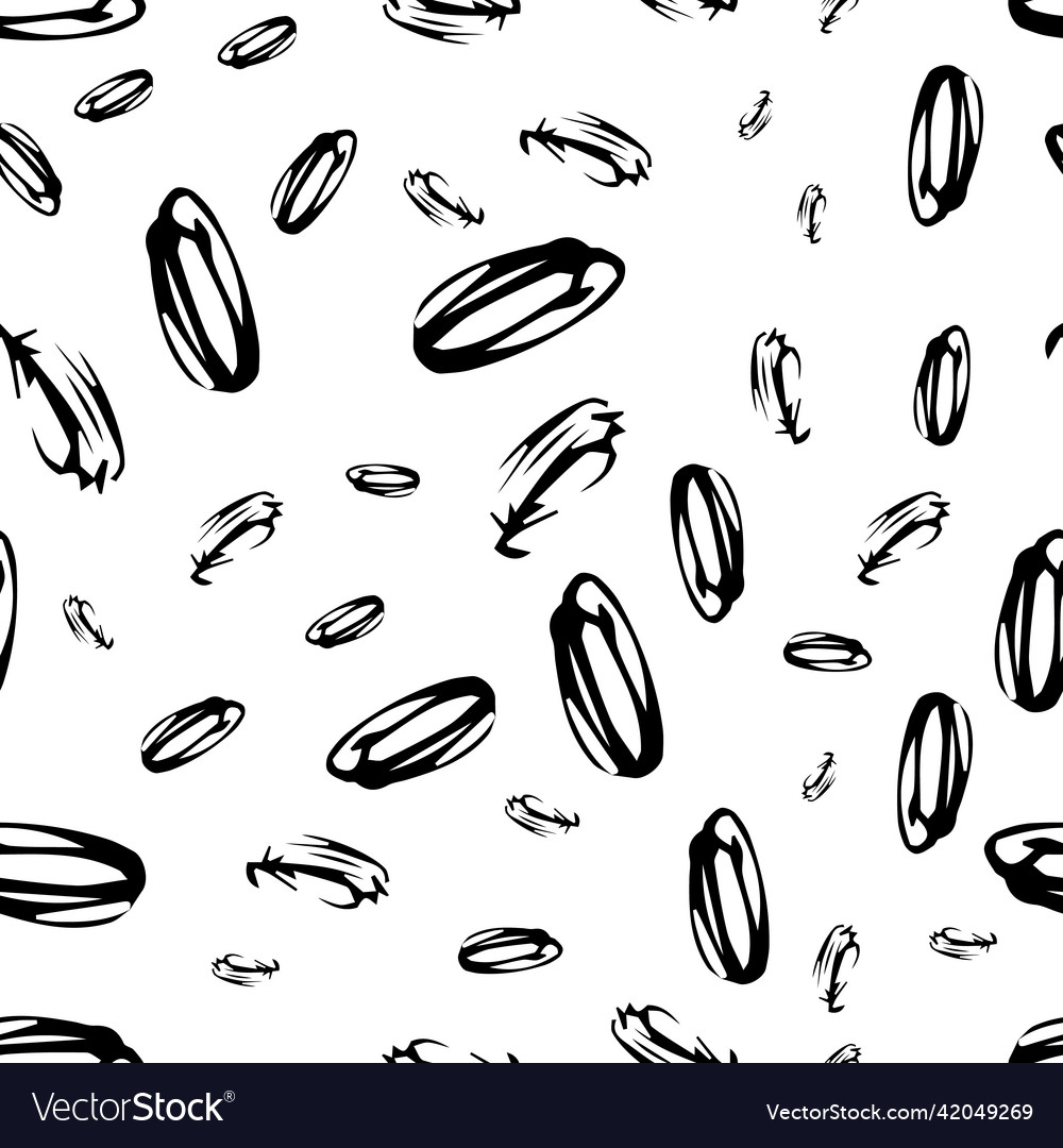Seamless pattern with sketch oval shape vector image Seamless pattern with sketch oval shape