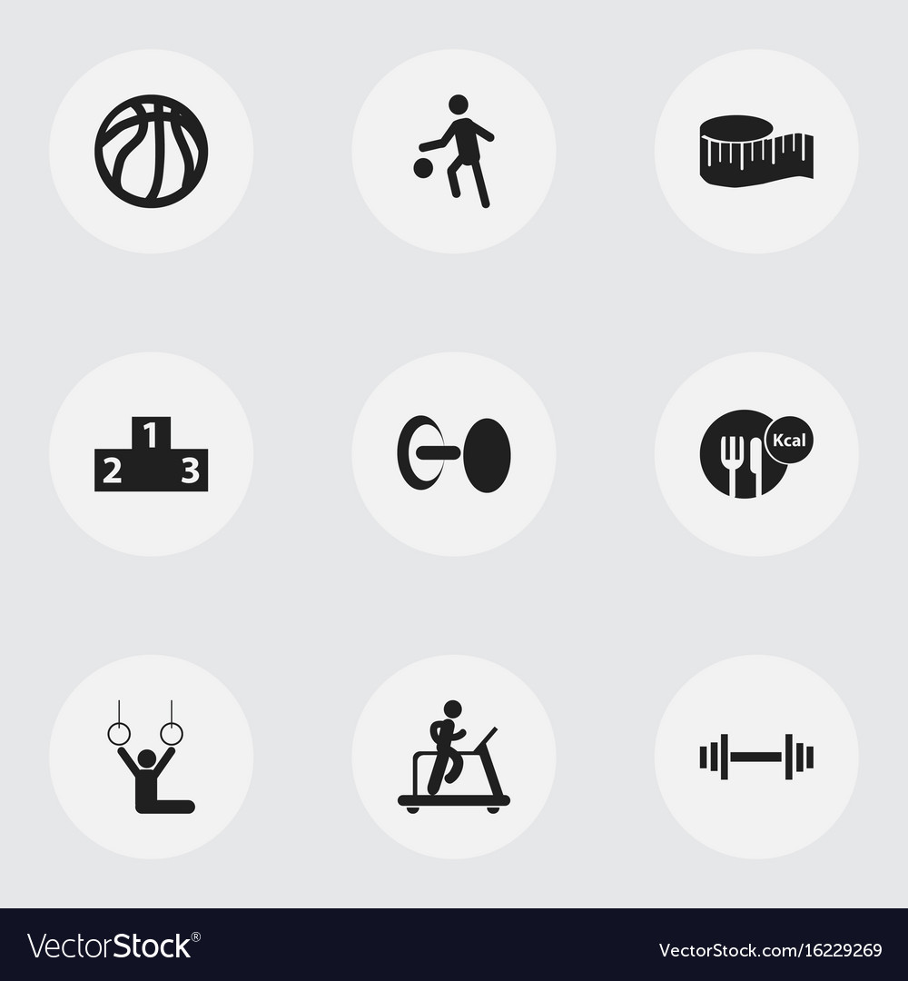 Set of 9 editable exercise icons includes symbols