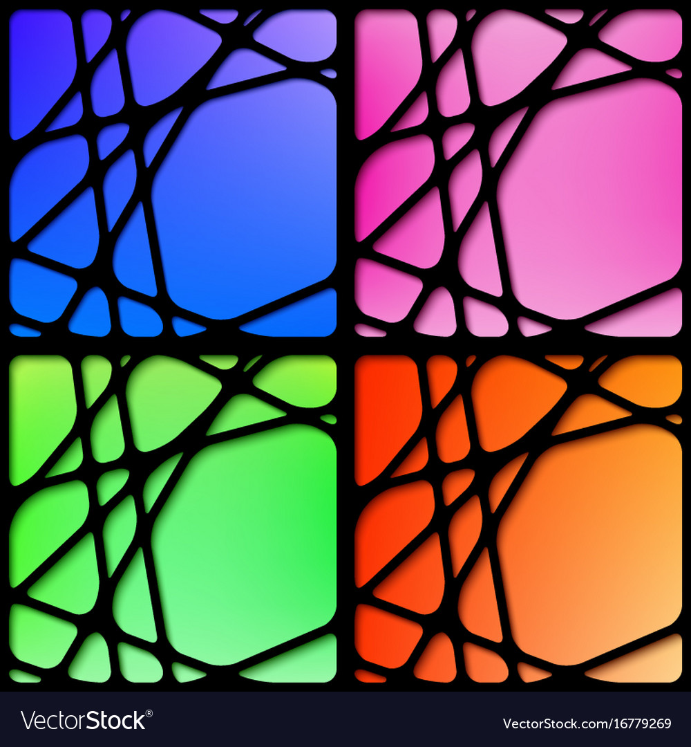 Set of abstract network black frames