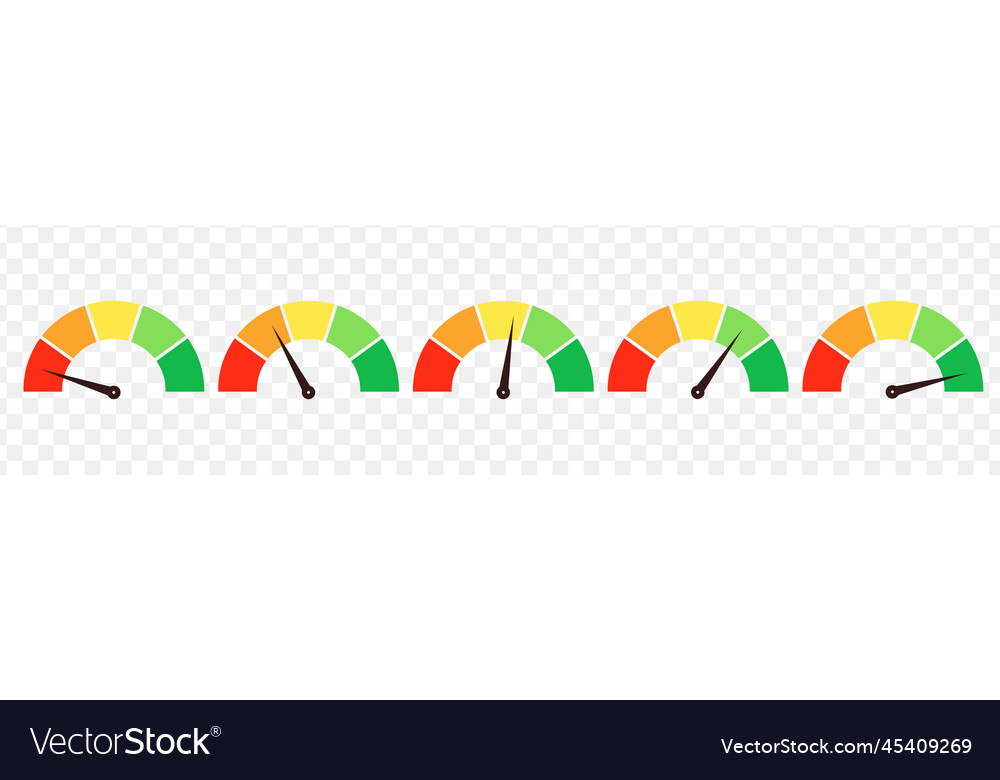 Set of different meter gauge element green vector image Set of different meter gauge element green