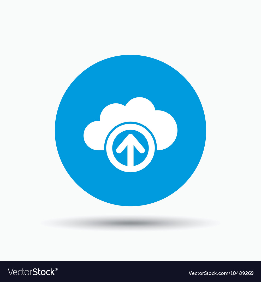 Upload from cloud icon data storage sign