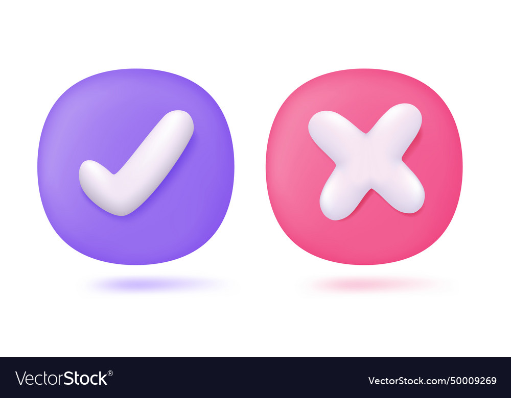 Wrong check mark choosing to decide on something vector image Wrong check mark choosing to decide on something