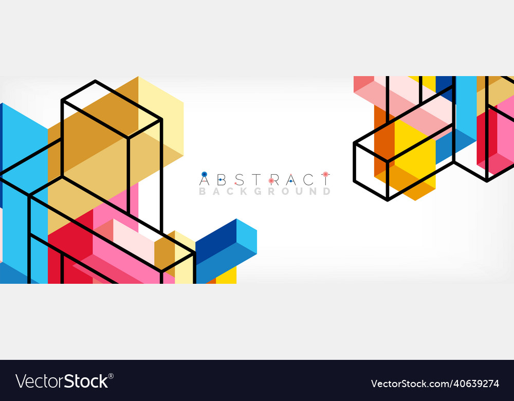 Abstract background 3d cubes cubic elements vector image Abstract background 3d cubes cubic elements