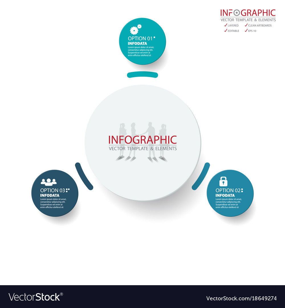 Abstract element infographics 3 option design
