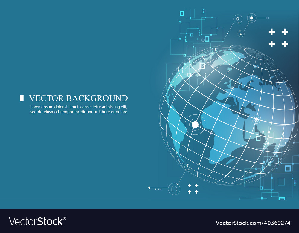 Abstract technology global network connection vector image Abstract technology global network connection