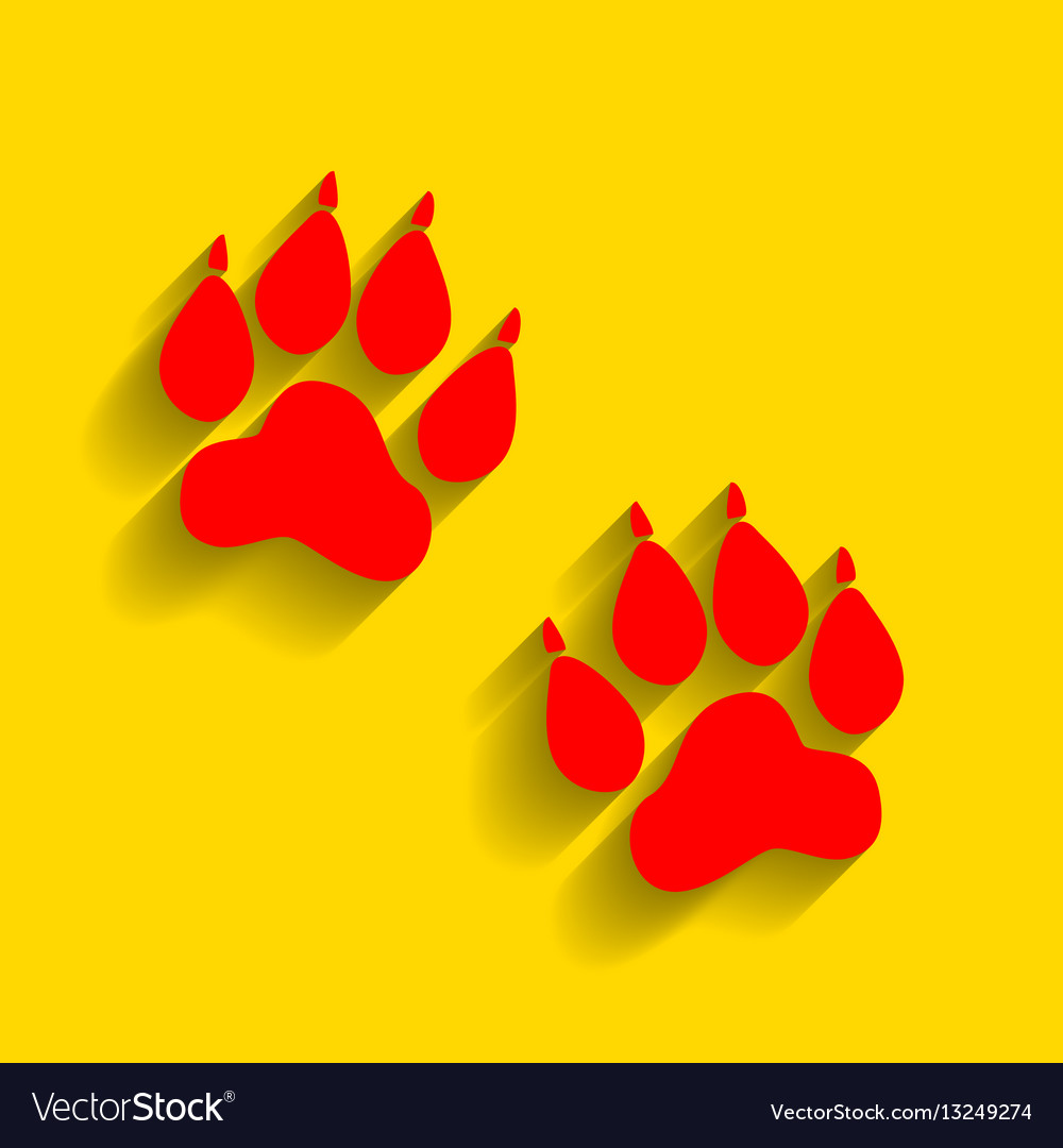 Download Animal tracks sign red icon with soft Royalty Free Vector