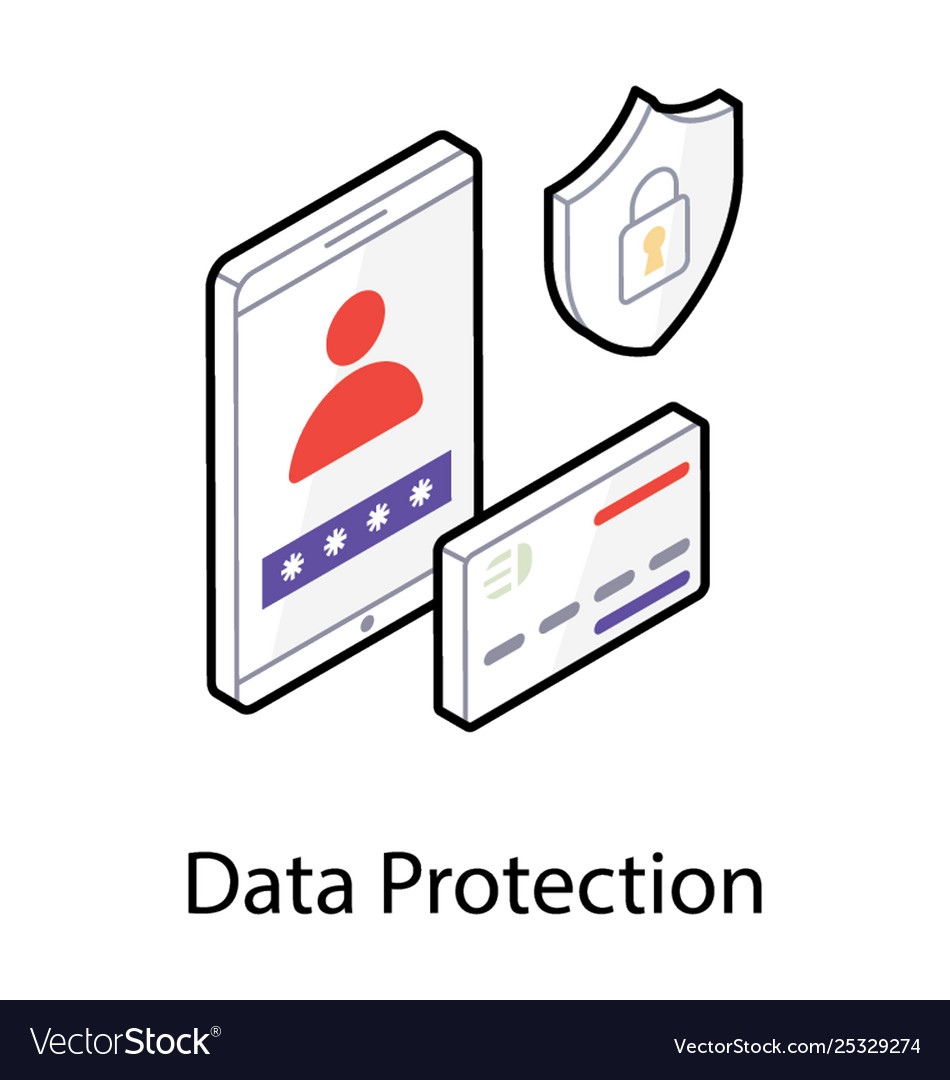 Data protection in isometric icon design Vector Image
