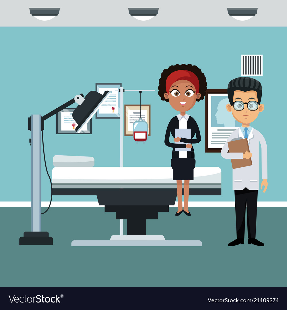 Doctors office cartoon Royalty Free Vector Image