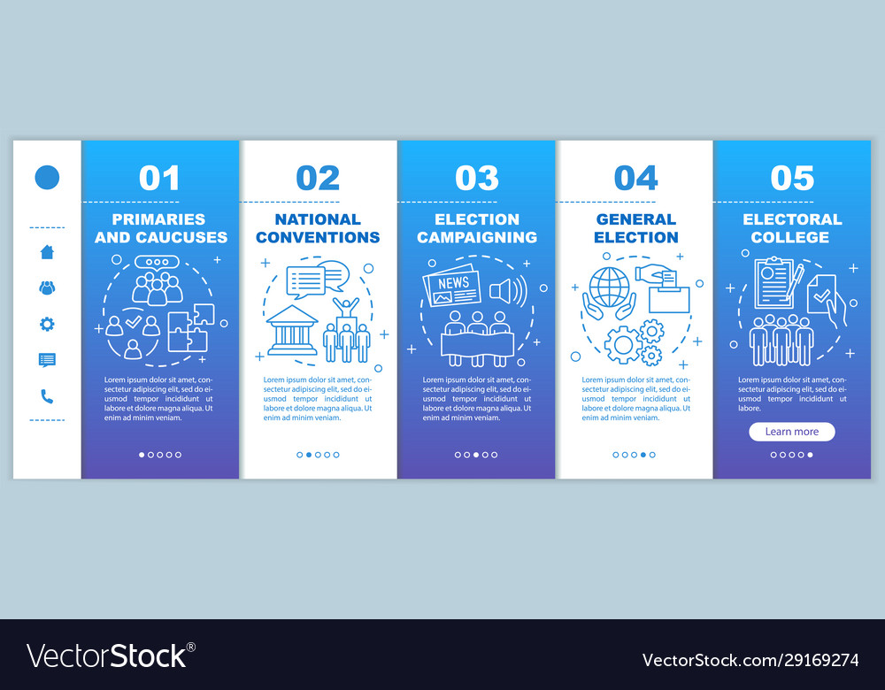 Election day onboarding mobile web pages template
