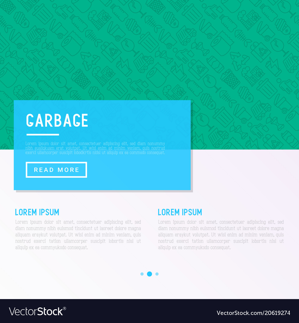 Garbage concept with thin line icons vector image Garbage concept with thin line icons