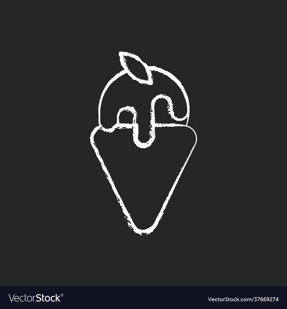 Gelato chalk white icon on black background vector image Gelato chalk white icon on black background
