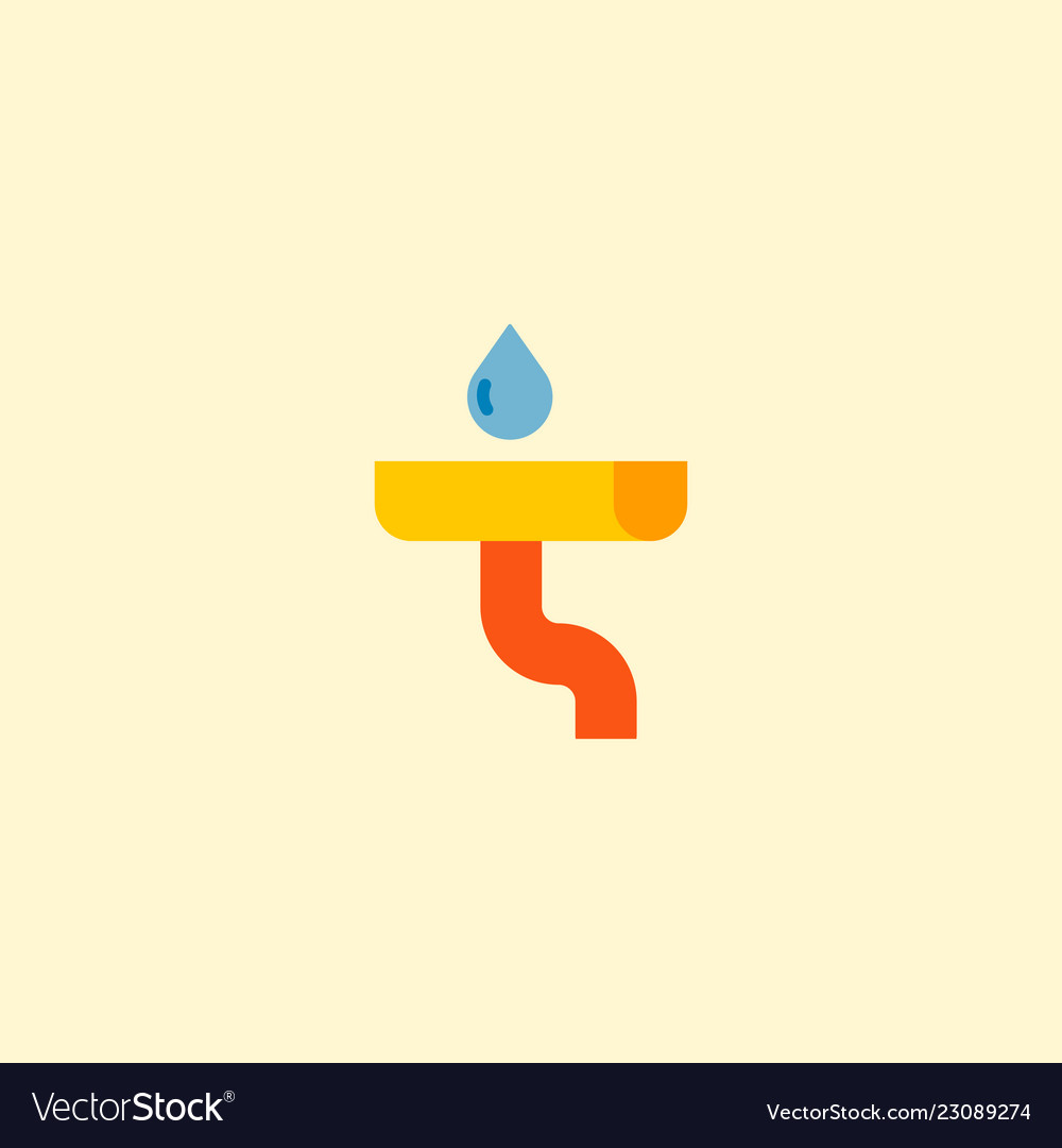 Gutter icon flat element vector image Gutter icon flat element