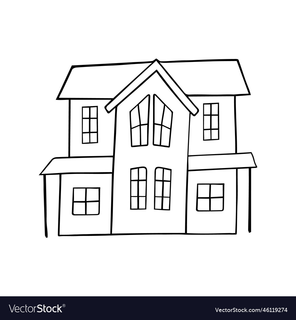 House in doodle style Royalty Free Vector Image