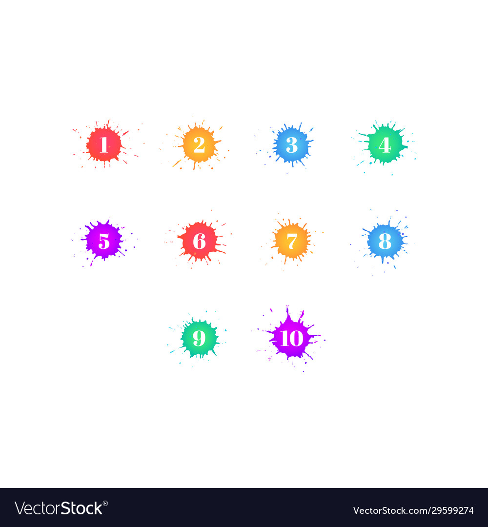 Icon set with numbers isolated Vector Image Icon set with numbers isolated
