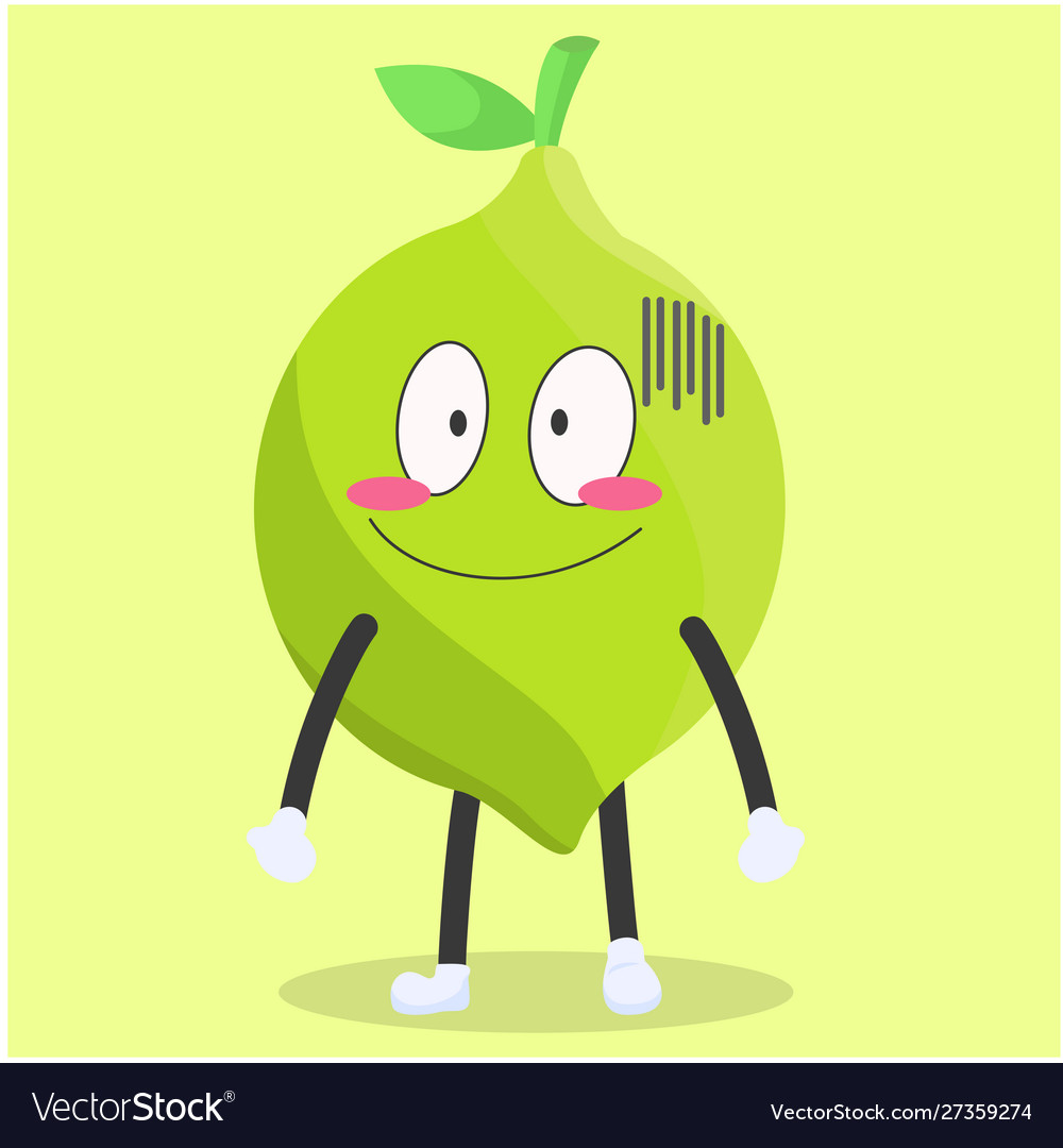 Lemon character with a shy expression vector image Lemon character with a shy expression