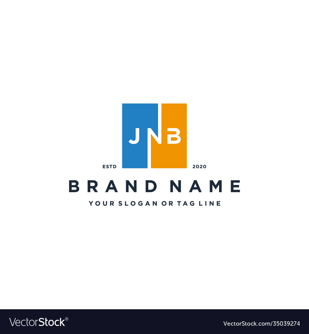 Letter jnb square logo design Royalty Free Vector Image