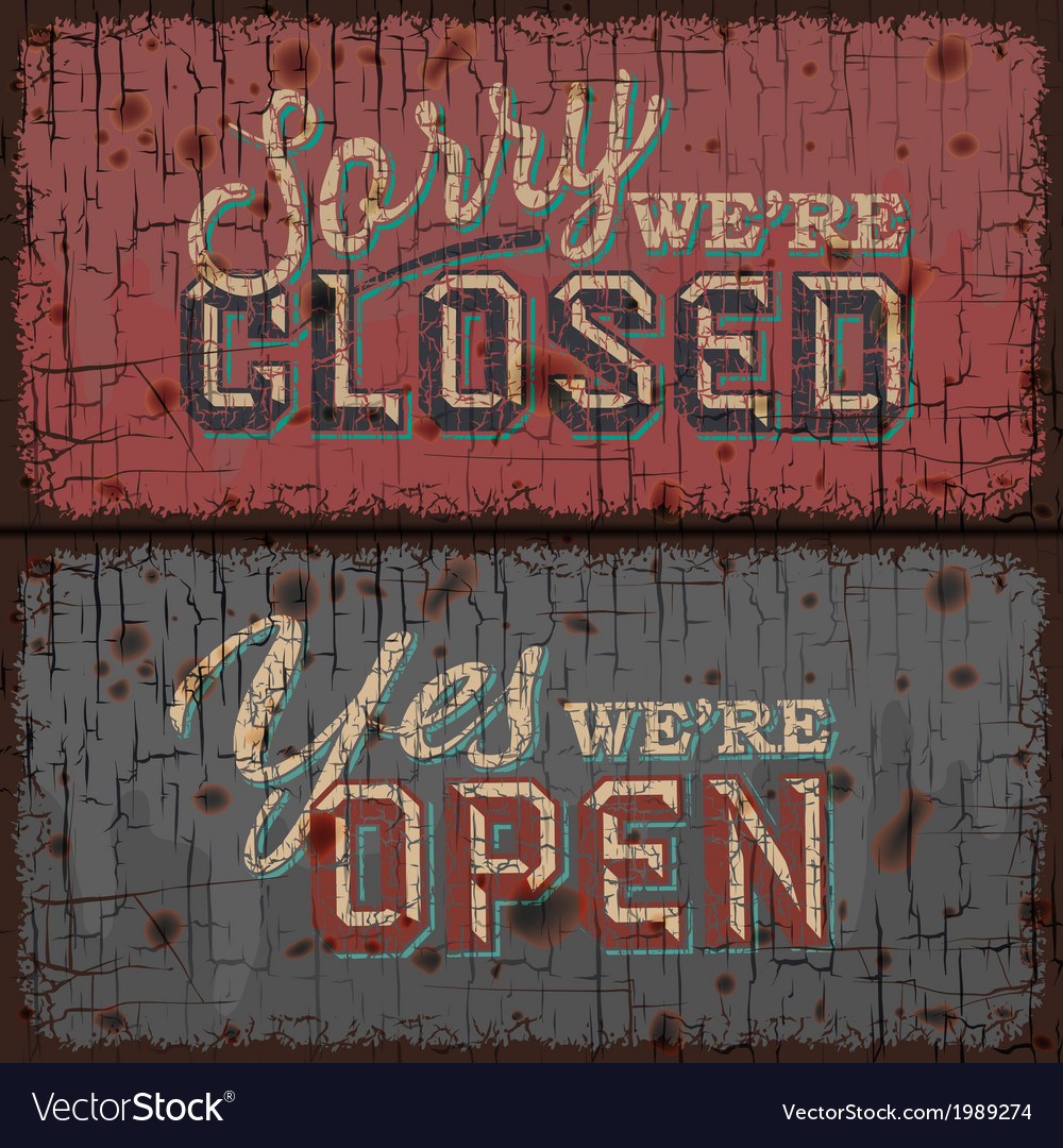 Open and closed sign - information retail store